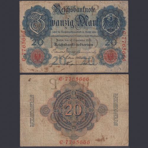 Deutsches Reich 20 Mark DEU-34 Ro.37 P#37 10.09.1909