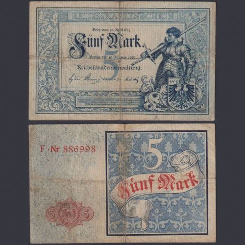 Deutsches Reich 5 Mark DEU-48 Ro.6 P#4 Reichsschuldenverwaltung