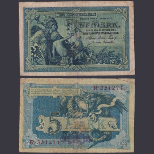 Deutsches Reich 5 Mark DEU-52a Ro.22 P#8 Reichsschuldenverwaltung