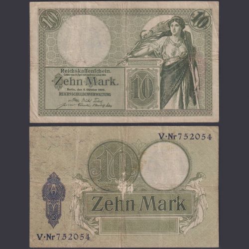 Deutsches Reich 10 Mark DEU-53a Ro.27a P#9 Reichsschuldenverwaltung