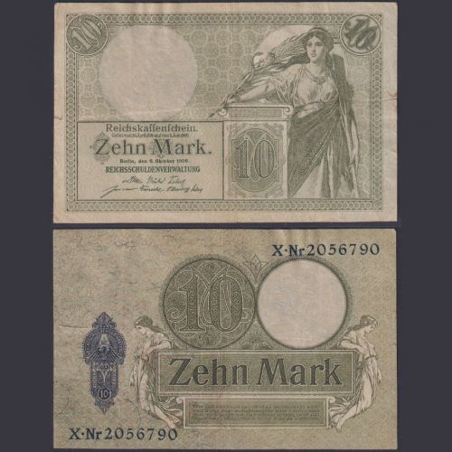 Deutsches Reich 10 Mark DEU-53b Ro.27b P#9 Reichsschuldenverwaltung