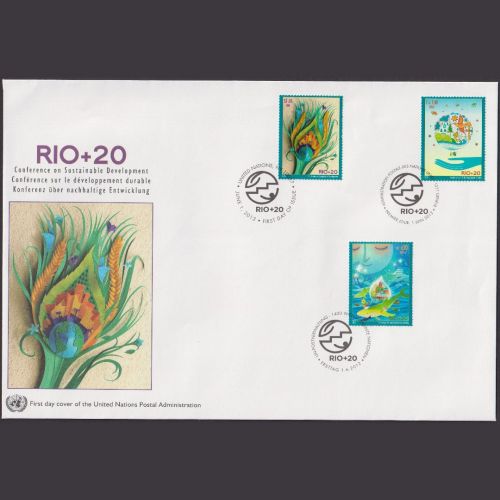UNO Trio Brief | FDC 2012 | Konferenz über nachhaltige Entwicklung | Genf Wien New York