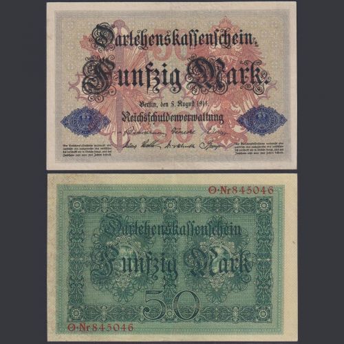 Deutsches Reich 50 Mark DEU-56a Ro.50a P#49 Reichsschuldenverwaltung