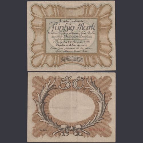 Deutsches Reich 50 Mark DEU-70b Ro.57b P#65 Reichsschuldenverwaltung