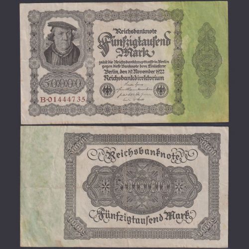 Deutsches Reich 5000 Mark DEU-90a Ro.79a P#79 Reichsbank 19.11.1922