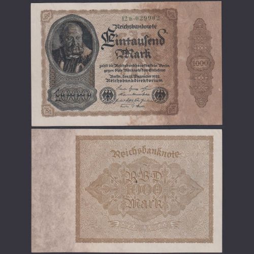 Deutsches Reich 1000 Mark DEU-92c Ro.81b P#82 Reichsbank 15.12.1922