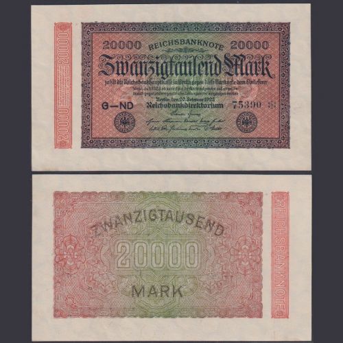 Deutsches Reich 20.000 Mark DEU-95e Ro.84a P#85 Reichsbank 20.02.1923