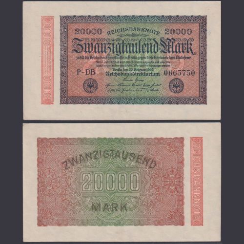 Deutsches Reich 20.000 Mark DEU-95g Ro.84c P#85 Reichsbank 20.02.1923