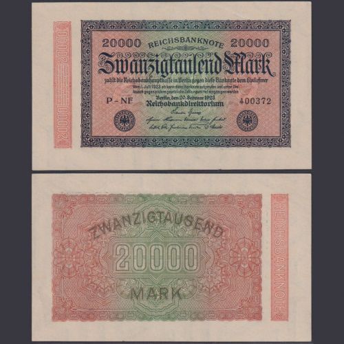Deutsches Reich 20.000 Mark DEU-95i Ro.84e P#85 Reichsbank 20.02.1923