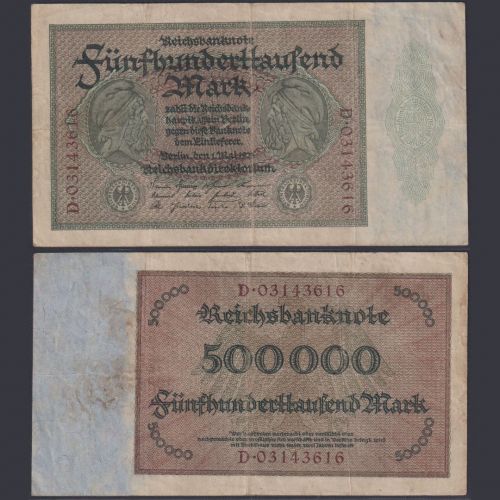 Deutsches Reich 500.000 Mark DEU-99b Ro.87b P#88 Reichsbank 01.05.1923