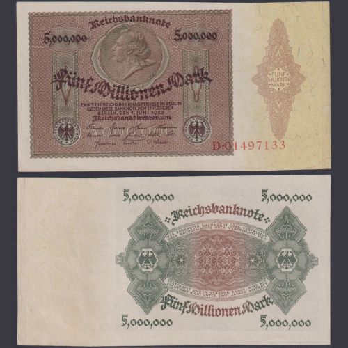 Deutsches Reich 5.000.000 Mark DEU-100 Ro.88 P#90 Reichsbank 01.05.1923