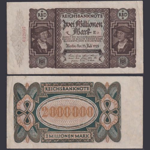 Deutsches Reich 2.000.000 Mark DEU-101b Ro.89b P#89 Reichsbank 23.07.1923