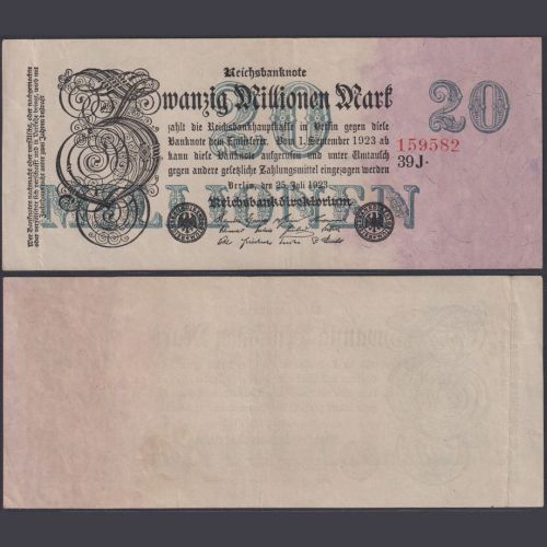 Deutsches Reich 20.000.000 Mark DEU-108c Ro.96c P#97 Reichsbank 25.07.1923