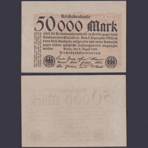Deutsches Reich 50.000 Mark DEU-110 Ro.98 P#99 Reichsbank 09.08.1923