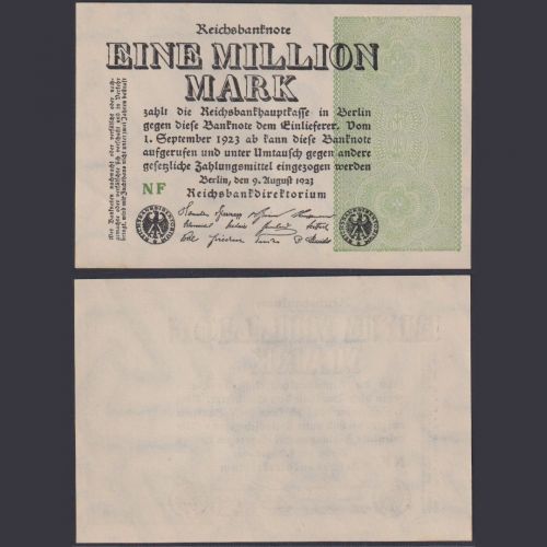 Deutsches Reich 1.000.000 Mark DEU-114d Ro.101a P#102 Reichsbank 09.08.1923