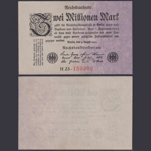 Deutsches Reich 2.000.000 Mark DEU-115b Ro.102b P#103 Reichsbank 09.08.1923