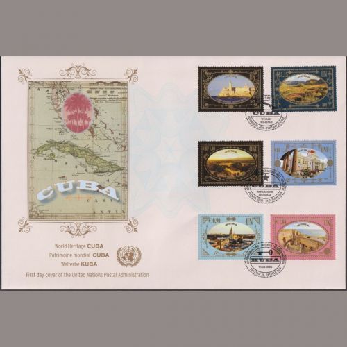 UNO Trio Brief | FDC 2019 | Welterbe Karibik | Genf Wien New York