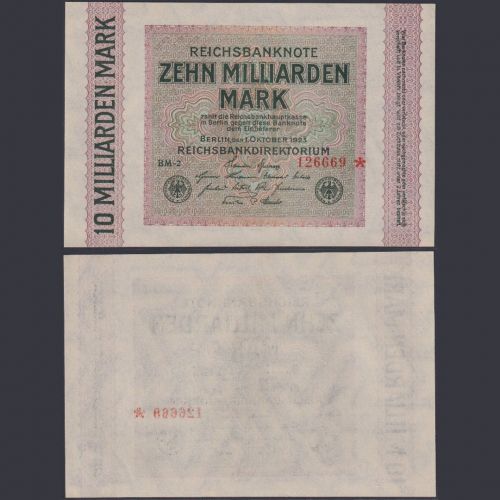 Deutsches Reich 10 Mrd. Mark DEU-136f Ro.114a P#117 Reichsbank 01.10.1923