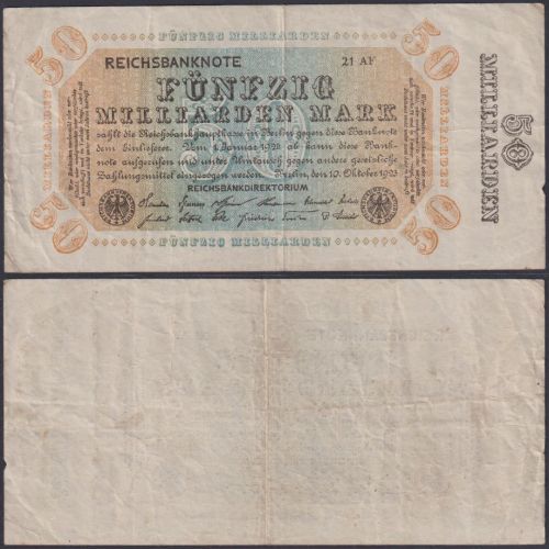 Deutsches Reich 50 Mrd. Mark DEU-140c Ro.116c P#119 Reichsbank 10.10.1923