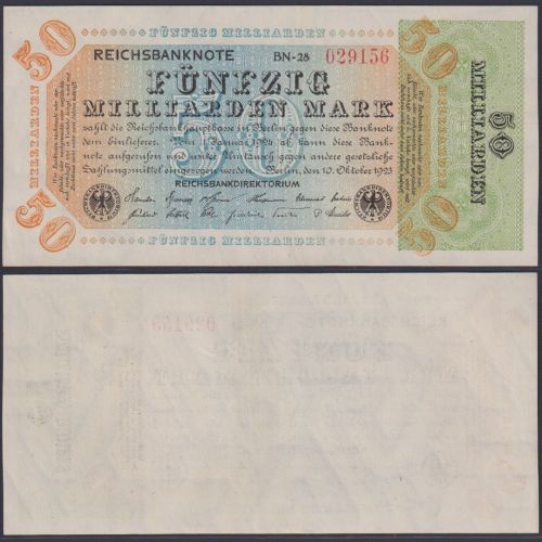 Deutsches Reich 50 Mrd. Mark DEU-142d Ro.117b P#120 Reichsbank 10.10.1923