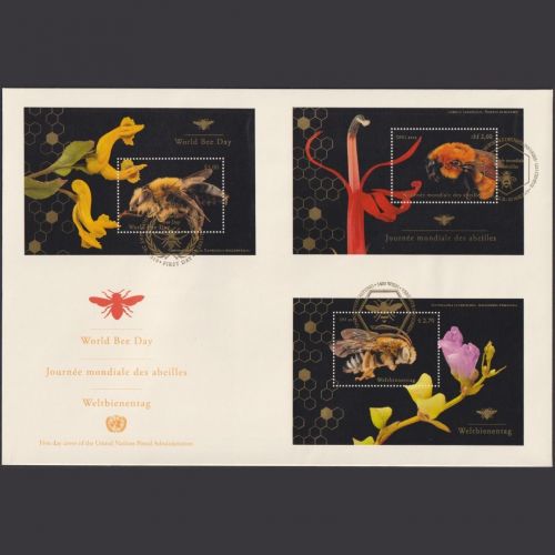 UNO Trio Brief | FDC 2020 | Weltbienentag | Genf Wien New York