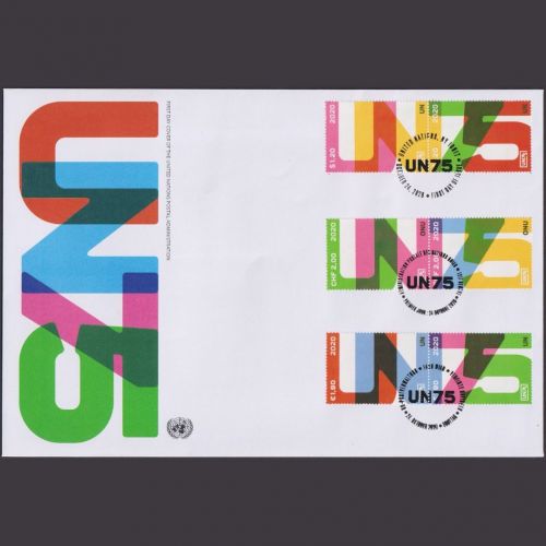 UNO Trio Brief | FDC 2020 | UN75 | Genf Wien New York