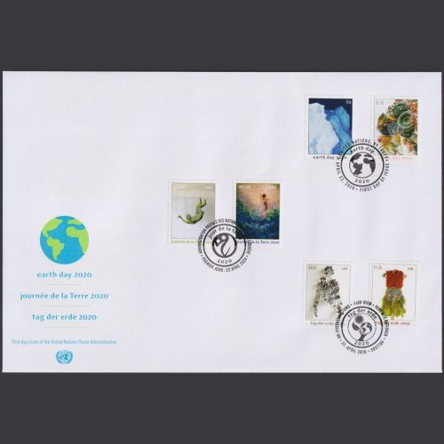 UNO Trio Brief | FDC 2020 | Tag der Erde | Genf Wien New York