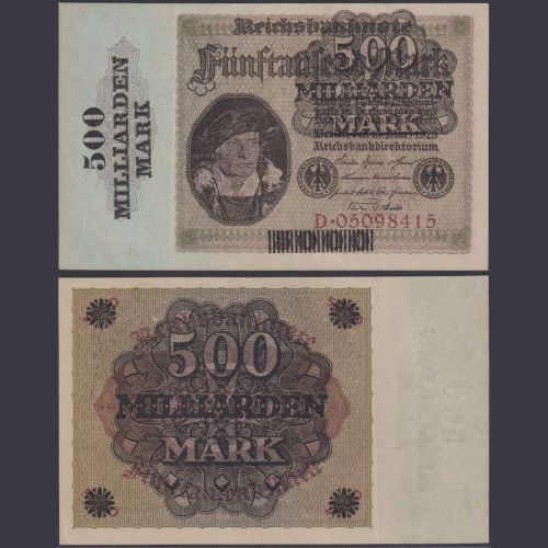 Deutsches Reich 500 Mrd. Mark DEU-146a Ro.121a P#124 Reichsbank 15.3.1923