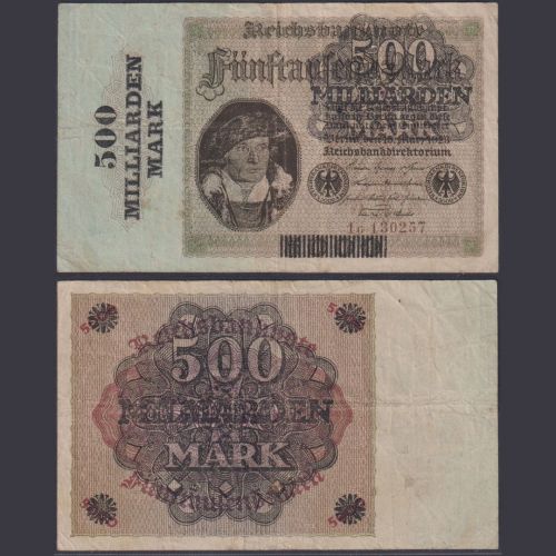 Deutsches Reich 500 Mrd. Mark DEU-146b Ro.121b P#124 Reichsbank 15.3.1923