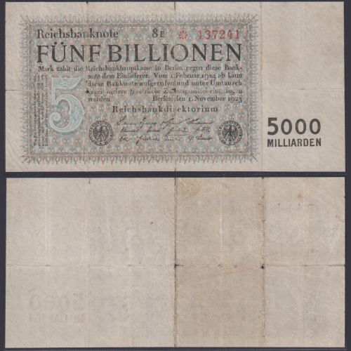 Deutsches Reich 5 Billion Mark DEU-157b Ro.127d P#130 Reichsbank 1.11.1923