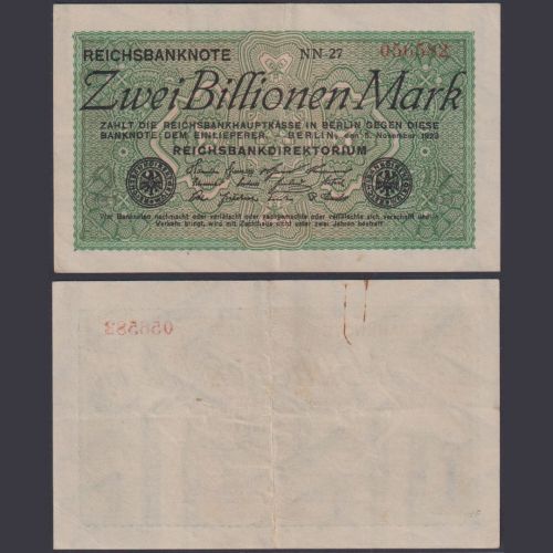 Deutsches Reich 2 Billionen Mark DEU-163e Ro.132a P#135 Reichsbank 5.11.1923