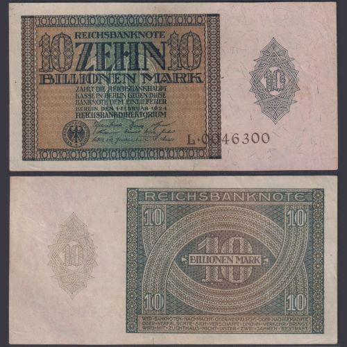 Deutsches Reich 10 Billionen Mark DEU-167 Ro.134 P#137 Reichsbank 01.02.1924