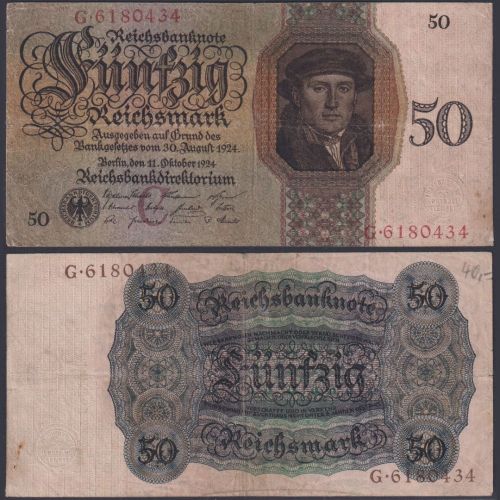 Deutsches Reich 50 Reichsmark DEU-176a Ro.170a P#177 C/G Deutsche Reichsbank