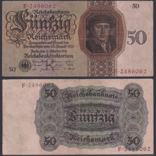 Deutsches Reich 50 Reichsmark DEU-176a Ro.170a P#177 R/F Deutsche Reichsbank