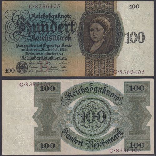Deutsches Reich 100 Reichsmark DEU-177a Ro.171a P#178 B/C Deutsche Reichsbank