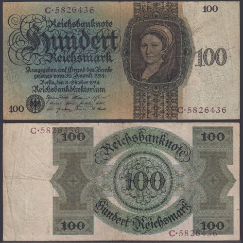 Deutsches Reich 100 Reichsmark DEU-177a Ro.171a P#178 B/C Deutsche Reichsbank