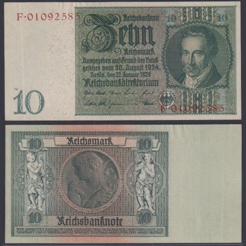 Deutsches Reich 10 Reichsmark DEU-183c Ro.173c P#180 Deutsche Reichsbank