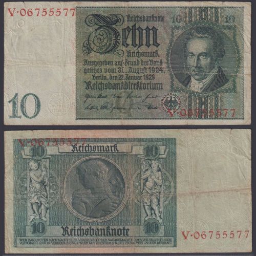 Deutsches Reich 10 Reichsmark DEU-183a Ro.173a P#180 Deutsche Reichsbank