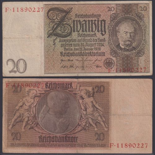 Deutsches Reich 20 Reichsmark DEU-184a Ro.174a P#181 I/F Deutsche Reichsbank