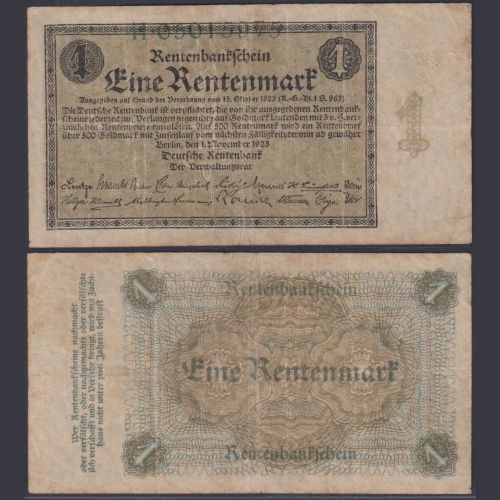 Deutsches Reich 1 Rentenmark DEU-199a Ro.154a P#161 Deutsche Rentenbank