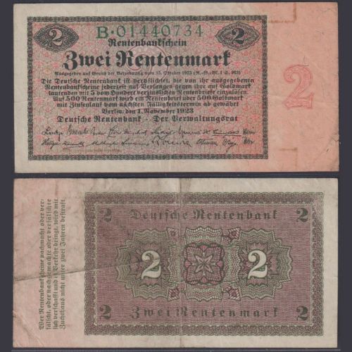 Deutsches Reich 2 Rentenmark DEU-200 Ro.155 P#162 Deutsche Rentenbank