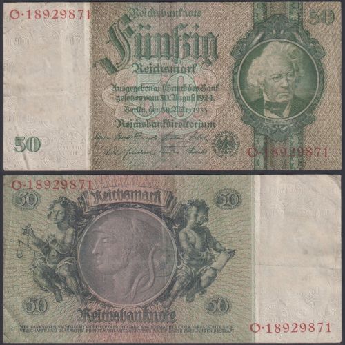 Deutsches Reich 50 Reichsmark DEU-210a Ro.175a P#182 X/Y Deutsche Reichsbank