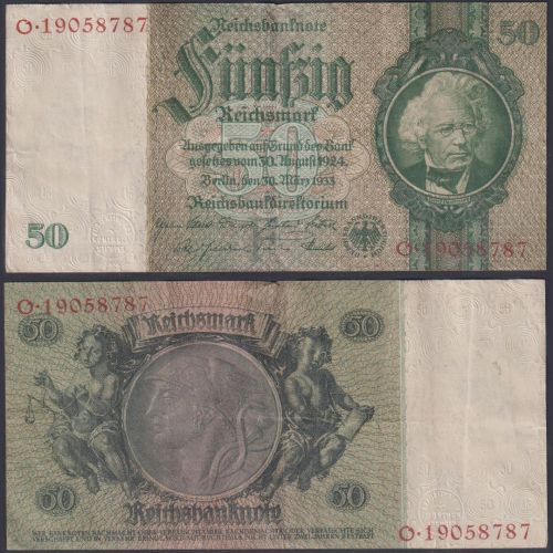 Deutsches Reich 50 Reichsmark DEU-210c Ro.175c P#182 F/O Deutsche Reichsbank