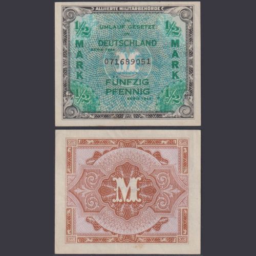 Alliierte Militärbehörde 1/2 Mark AMB-1a Ro.200 P#191 1944 Alliierte Besatzung