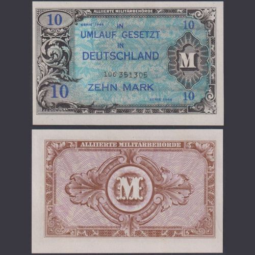 Alliierte Militärbehörde 10 Mark AMB-4c Ro.203c P#193 1944 Alliierte Besatzung