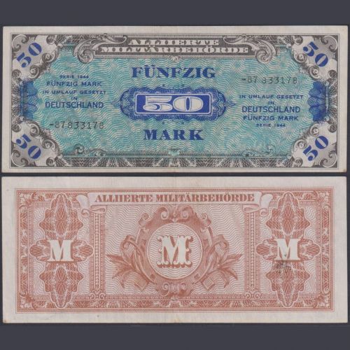 Alliierte Militärbehörde 50 Mark AMB-6d Ro.205d P#196 1944 Alliierte Besatzung