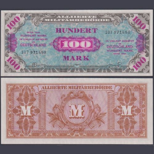 Alliierte Militärbehörde 100 Mark AMB-7c Ro.206c P#197 1944 Alliierte Besatzung