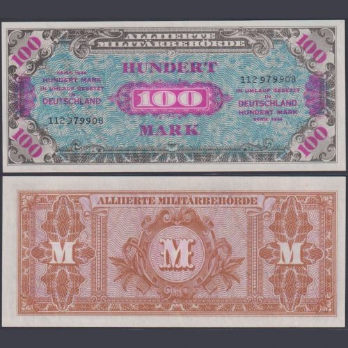 Alliierte Militärbehörde 100 Mark AMB-7c Ro.206c P#197 1944 Alliierte Besatzung