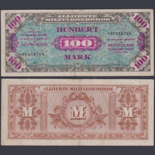 Alliierte Militärbehörde 100 Mark AMB-7d Ro.206d P#197 1944 Alliierte Besatzung