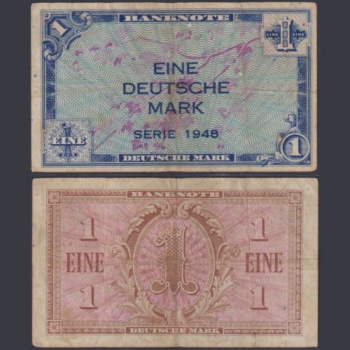 Bank Deutscher Länder 1 Mark WBZ-2 Ro.232 P#2a 1948 Alliierte Besatzung